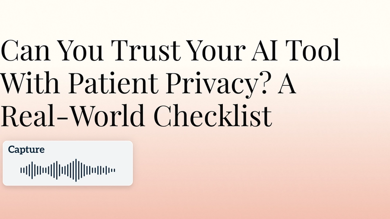 Can You Trust Your AI Tool With Patient Privacy? A Real-World Checklist Hero Image