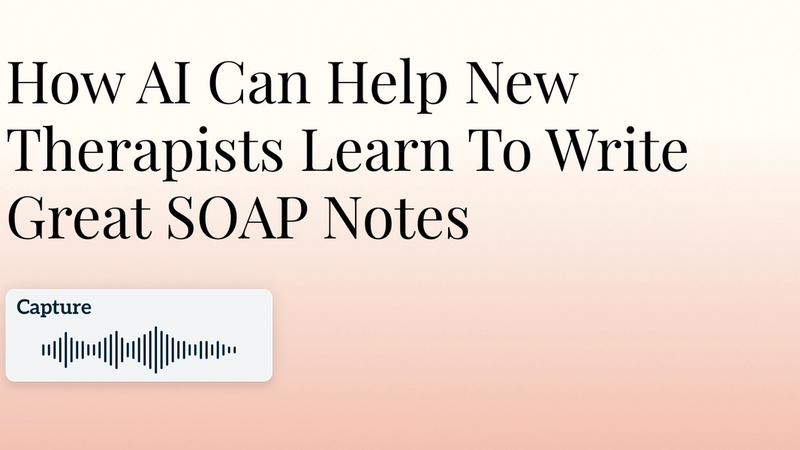 How AI Can Help New Therapists Learn To Write Great SOAP Notes Hero Image