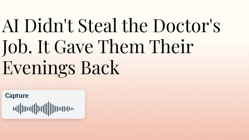 AI Didn't Steal the Doctor's Job. It Gave Them Their Evenings Back