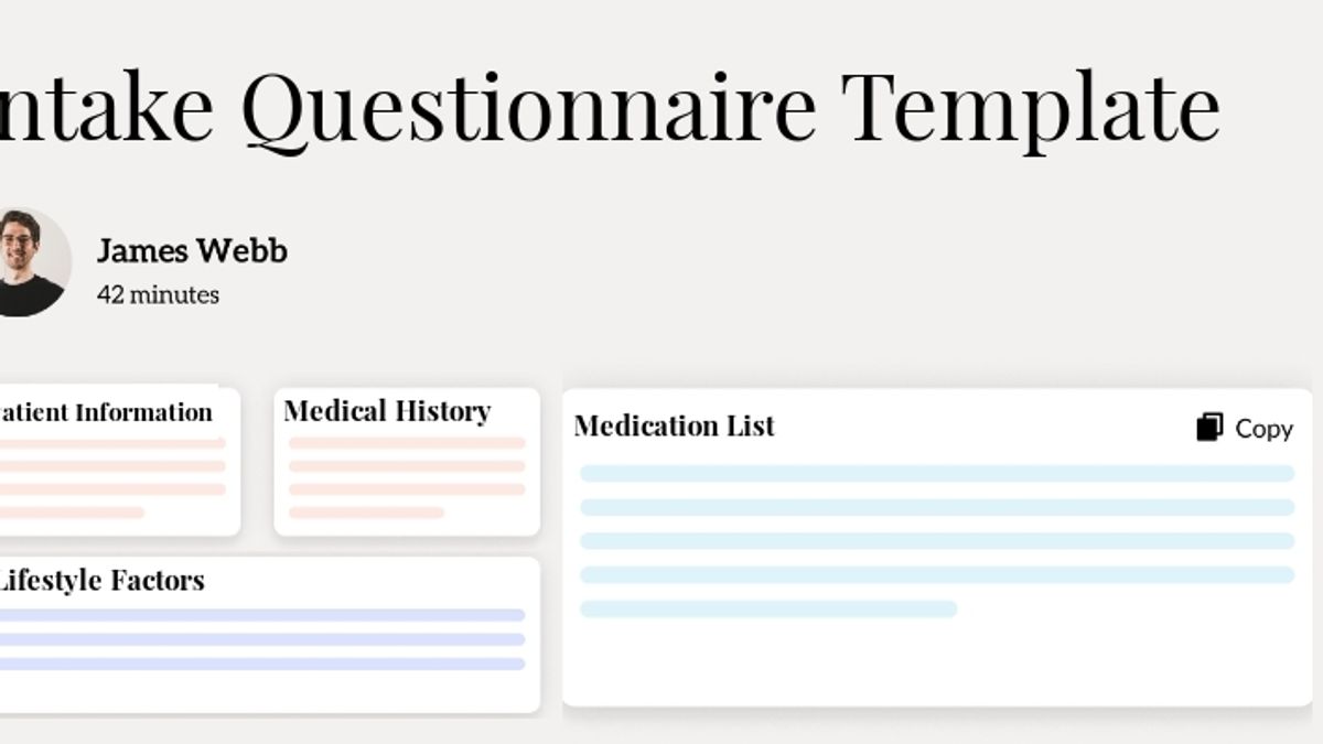 Intake Questionnaire Template Hero Image