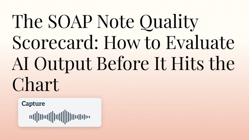 The SOAP Note Quality Scorecard: How to Evaluate AI Output Before It Hits the Chart Hero Image