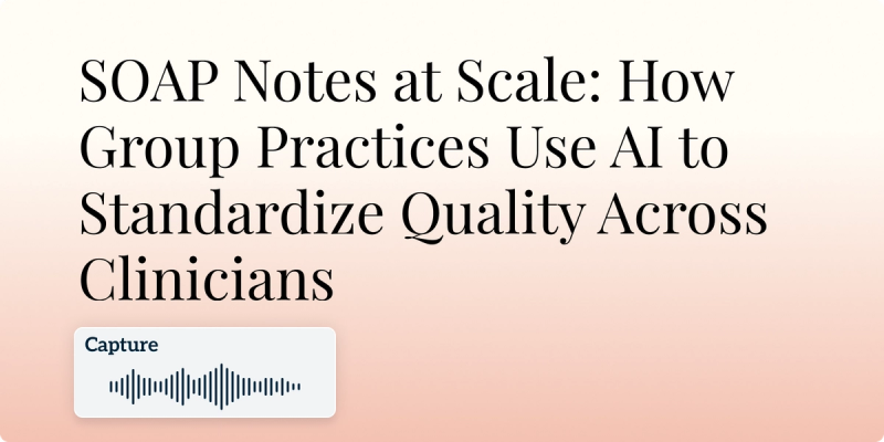 SOAP Notes at Scale: How Group Practices Use AI to Standardize Quality Across Clinicians hero image
