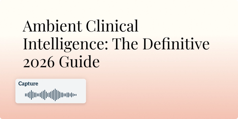  Ambient Clinical Intelligence: The Definitive 2026 Guide for Healthcare Leaders
