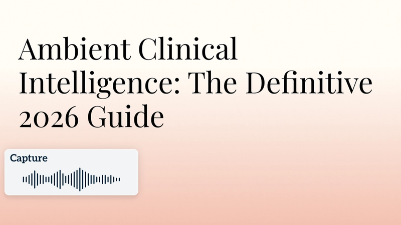  Ambient Clinical Intelligence: The Definitive 2026 Guide for Healthcare Leaders