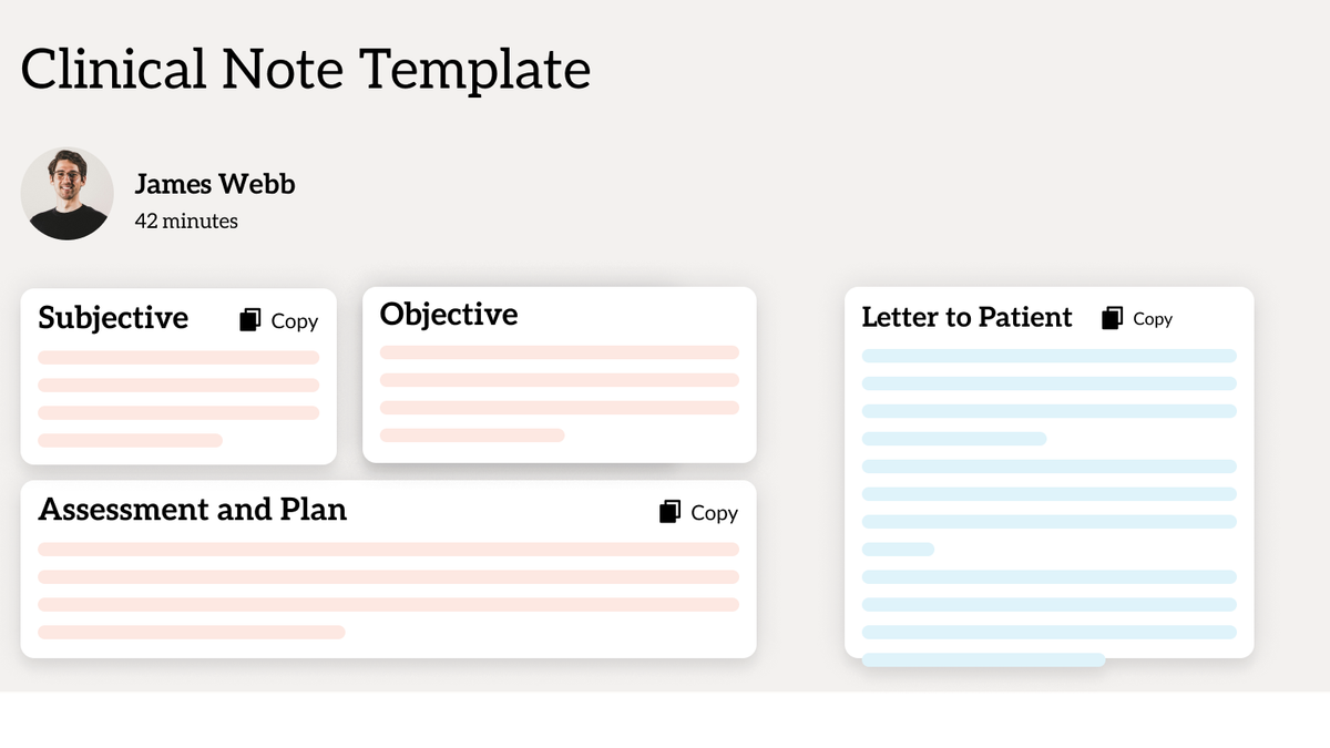 Clinical Note Template Example