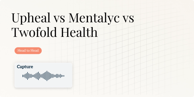 Upheal vs Mentalyc vs Twofold Health Hero Image
