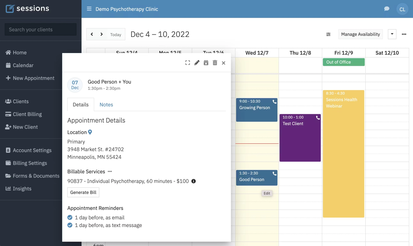 Sessions Health Dashboard