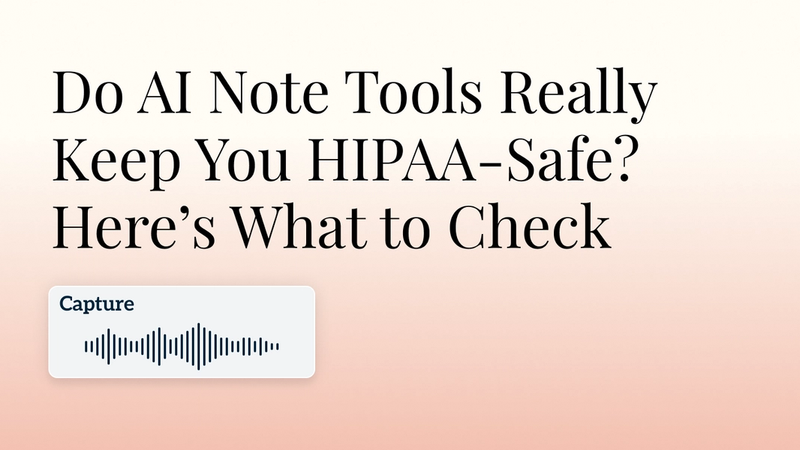 Do AI Note Tools Really Keep You HIPAA-Safe? Here’s What to Check Hero Image