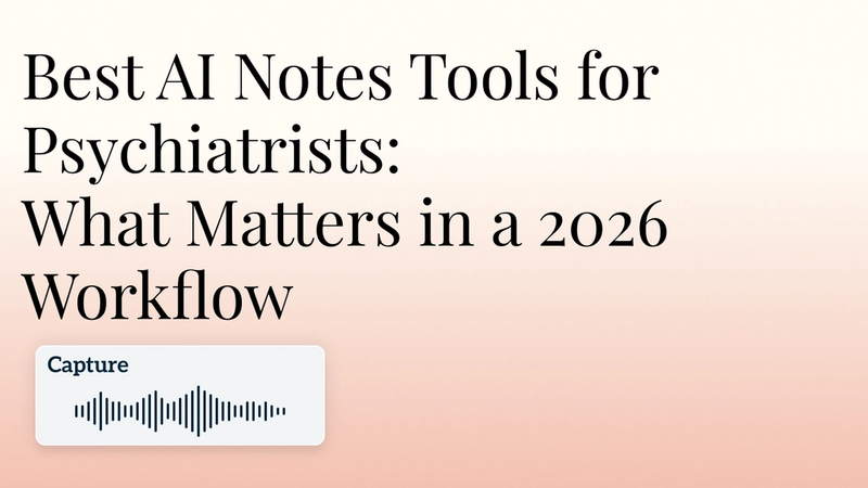 Best AI Notes Tools for Psychiatrists: What Matters in a 2026 Workflow Hero Image