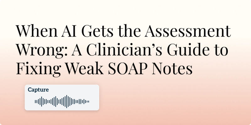 When AI Gets the Assessment Wrong: A Clinician’s Guide to Fixing Weak SOAP Notes Hero Image