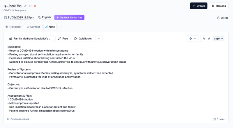 Heidi Health AI scribe