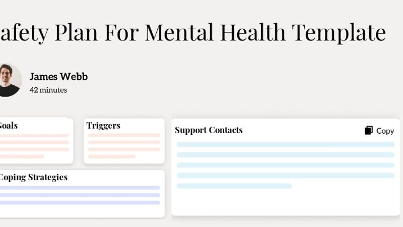 Safety Plan For Mental Health Template Hero Image