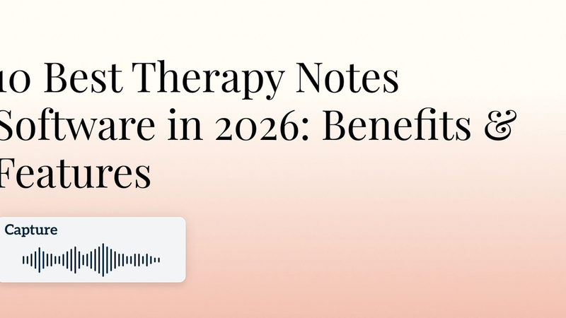 10 Best Therapy Notes Software in 2026: Benefits & Features Hero Image