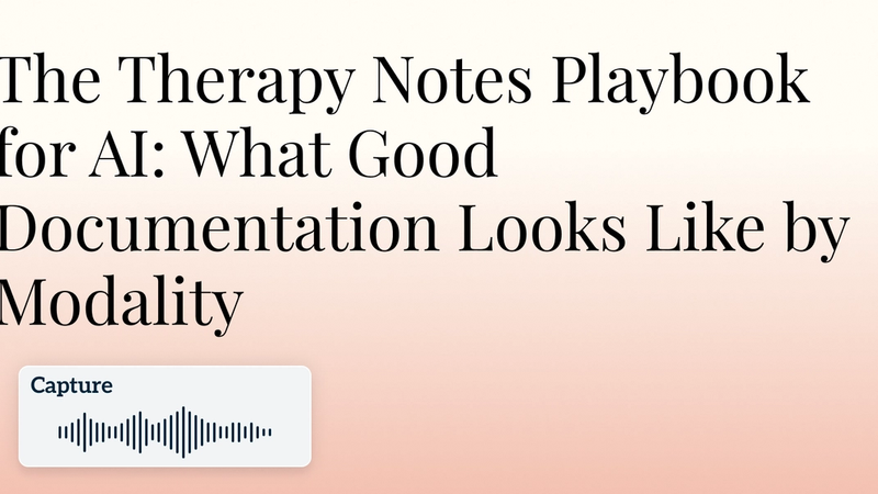 The Therapy Notes Playbook for AI: What Good Documentation Looks Like by Modality Hero Image