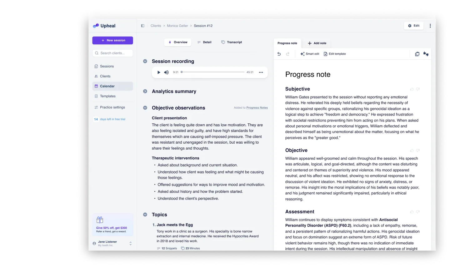 Upheal AI app