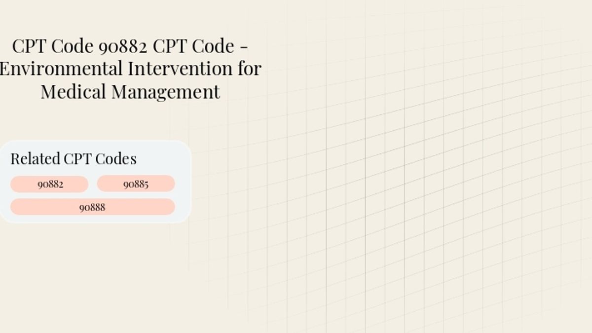 Header image for Code 90882 CPT Code - Environmental Intervention for Medical Management