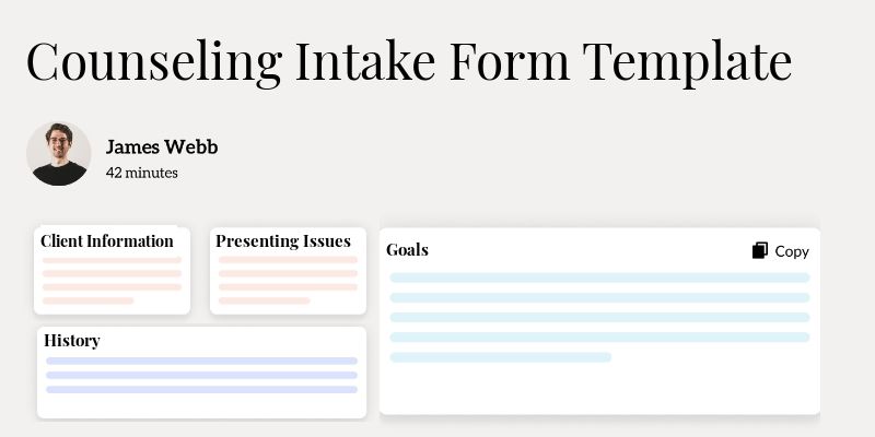 Counseling Intake Form Template Hero Image