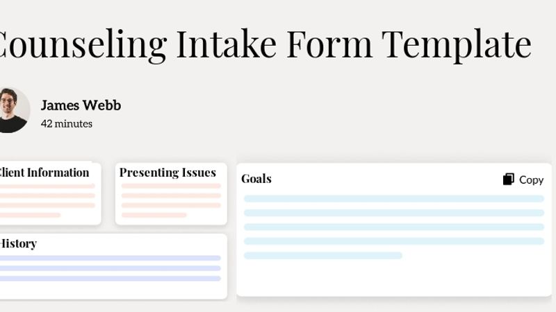 Counseling Intake Form Template Hero Image