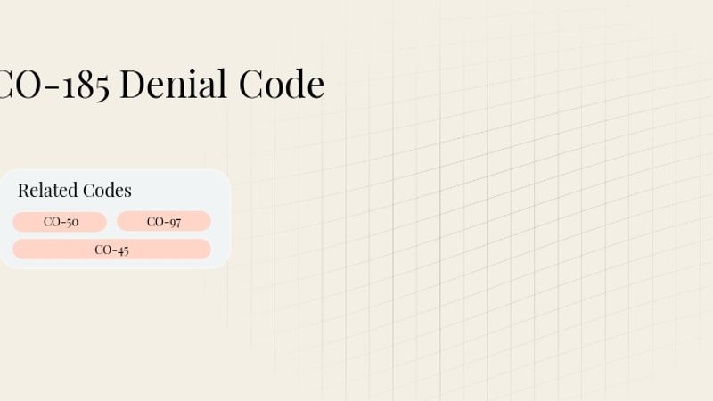 CO-185 Denial Code: Provider Ineligible to Perform Service