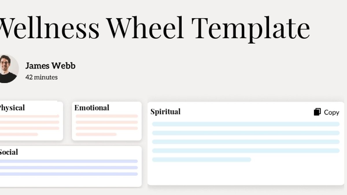 Wellness Wheel Template Hero Image