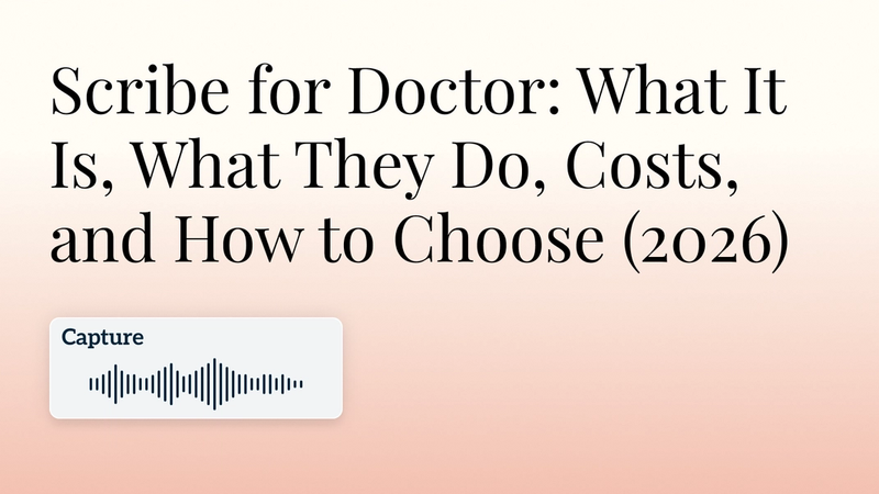 Scribe for Doctor: What It Is, What They Do, Costs, and How to Choose (2026)