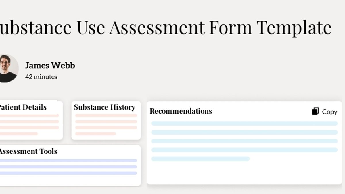 Substance Use Assessment Form Template Template Hero Image