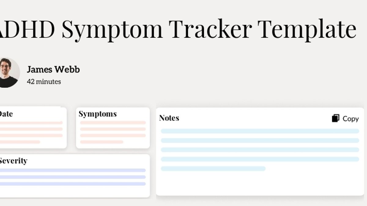 ADHD Symptom Tracker Template Template Hero Image
