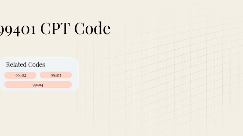 99401 CPT Code: Preventive Medicine Counseling, 15 minutes