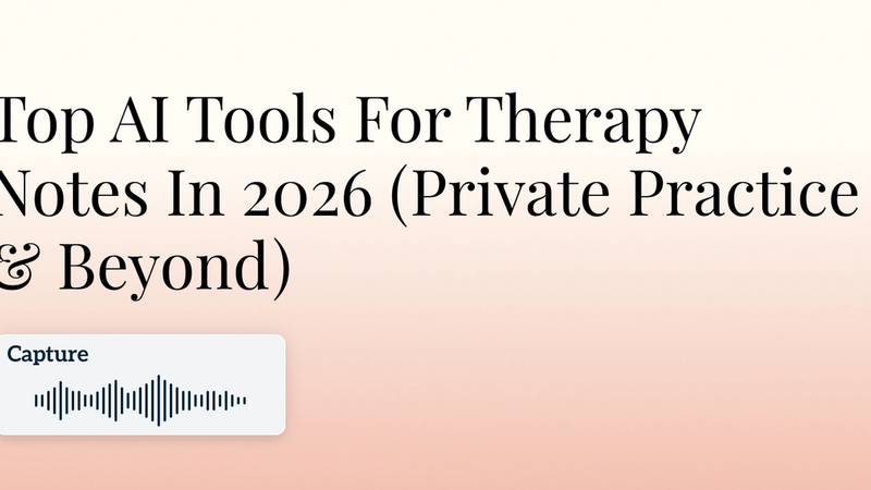 Top AI Tools For Therapy Notes In 2026 (Private Practice & Beyond) Hero Image