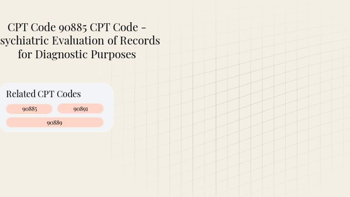 Header image for Code 90885 CPT Code - Psychiatric Evaluation of Records for Diagnostic Purposes