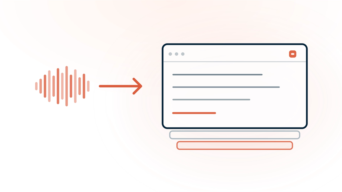 White-label AI medical scribe: encounter audio flows into a product window carrying your own brand mark, with two engine layers stacked beneath it — your surface on top, the partner's medical voice AI underneath.