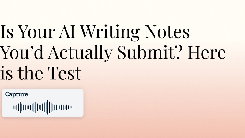 Is Your AI Writing Notes You’d Actually Submit? Here is the Test