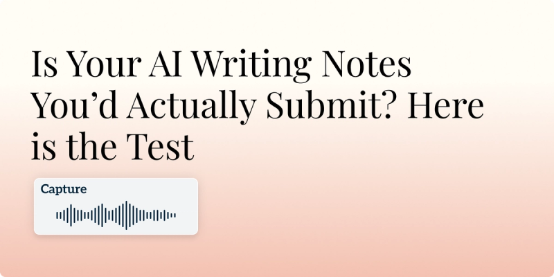 Is Your AI Writing Notes You’d Actually Submit? Here is the Test