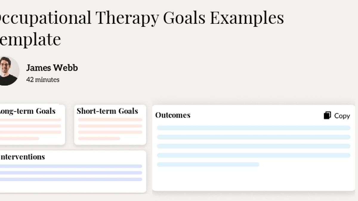Use Occupational Therapy Goals Examples Template template image