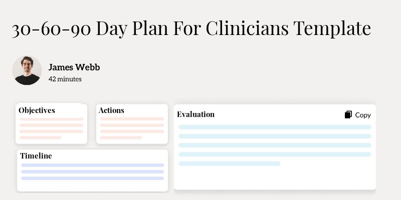 30-60-90 Day Plan For Clinicians Template Hero Image