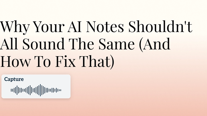 Why Your AI Notes Shouldn't All Sound The Same (And How To Fix That) Hero Image