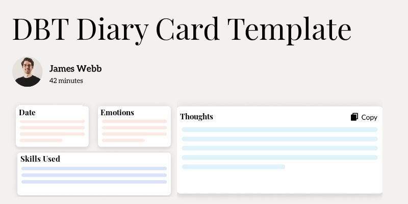 DBT Diary Card Template Template Hero Image