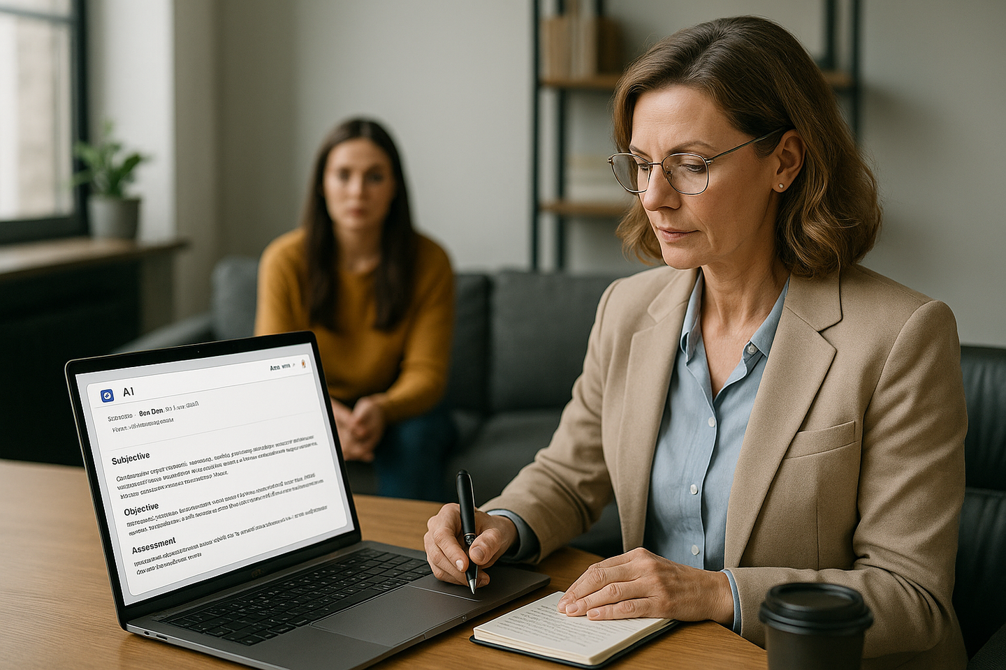 Therapist Taking Notes with AI