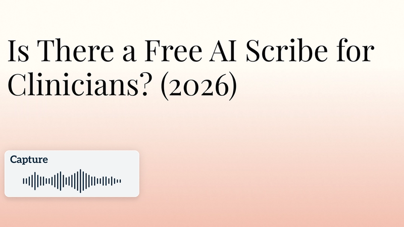 Is There a Free AI Scribe for Clinicians? (2026) Hero Image