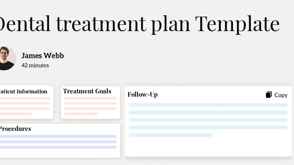 Dental treatment plan Template Hero Image