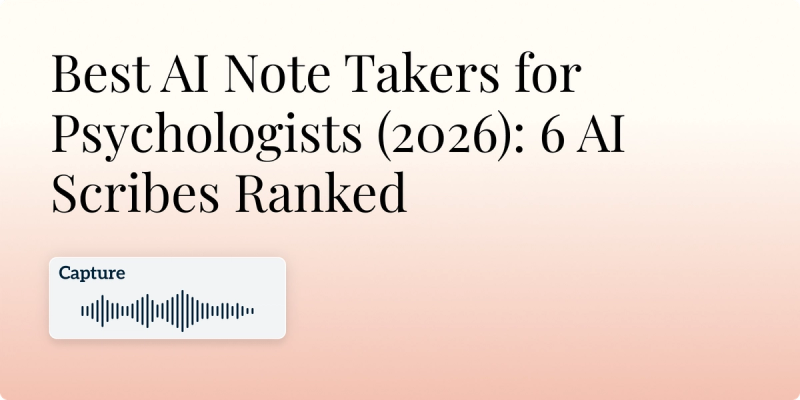 Best AI Note Takers for Psychologists (2026): 6 AI Scribes Ranked Hero Image