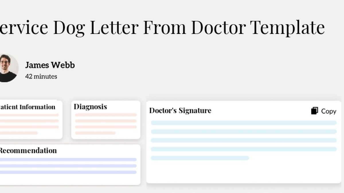 Service Dog Letter From Doctor Template Hero Image