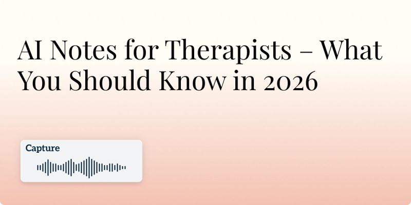 AI Notes for Therapists – What You Should Know in 2026 Hero Image