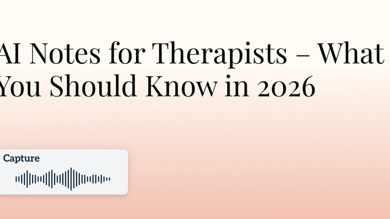 AI Notes for Therapists – What You Should Know in 2026 Hero Image