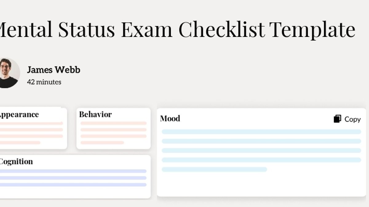 Use Mental Status Exam Checklist Template template image