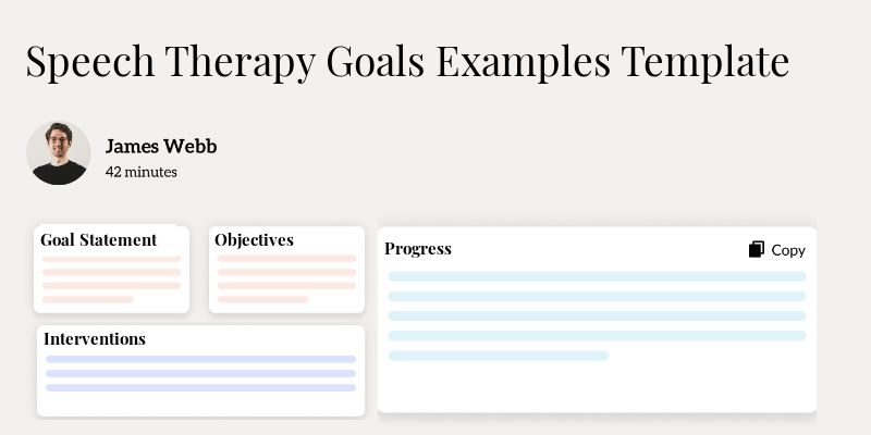 Speech Therapy Goals Examples Template Template Hero Image