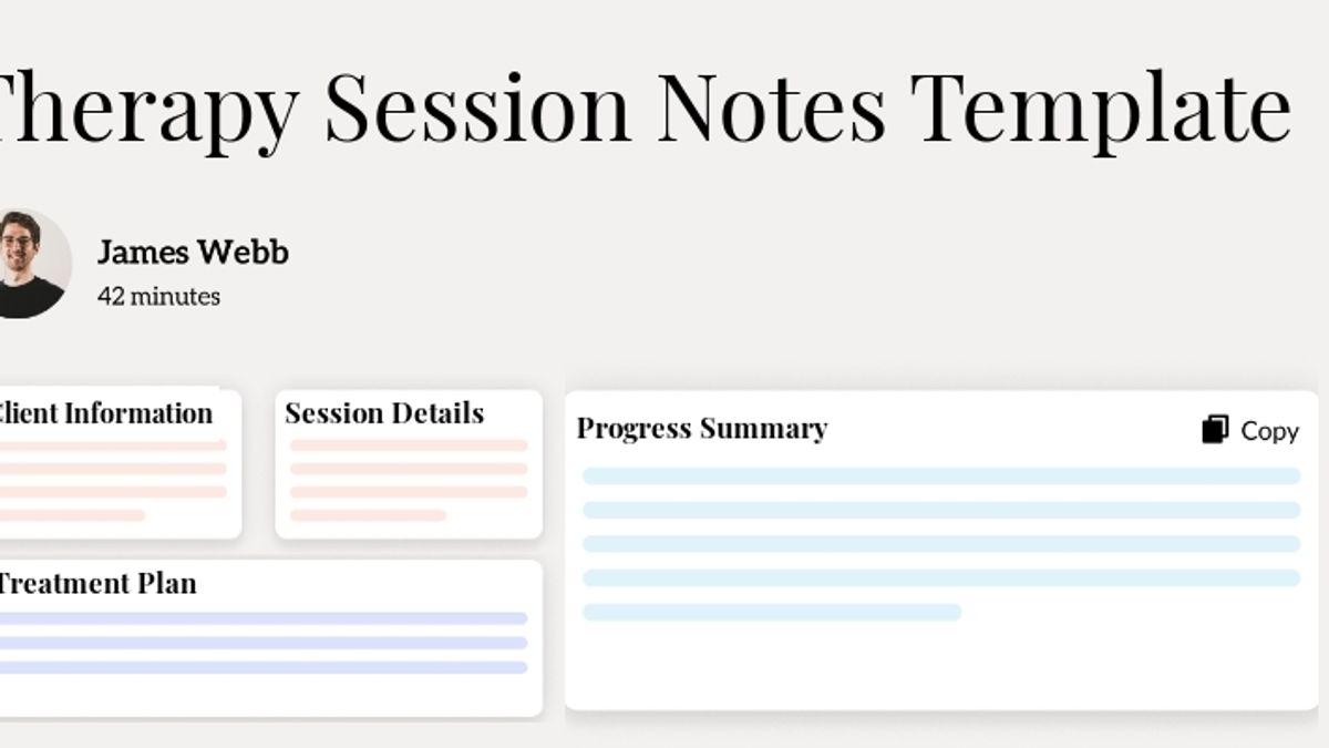 Therapy Session Notes Template Hero Image