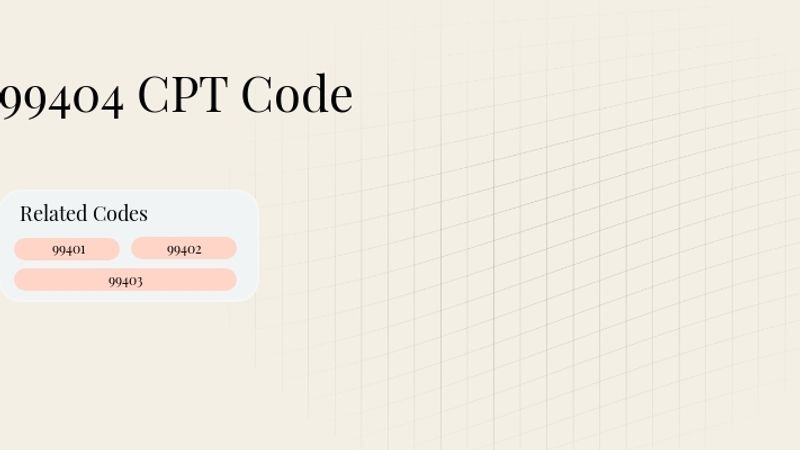 99404 CPT Code: Preventive Medicine Counseling, 60 minutes