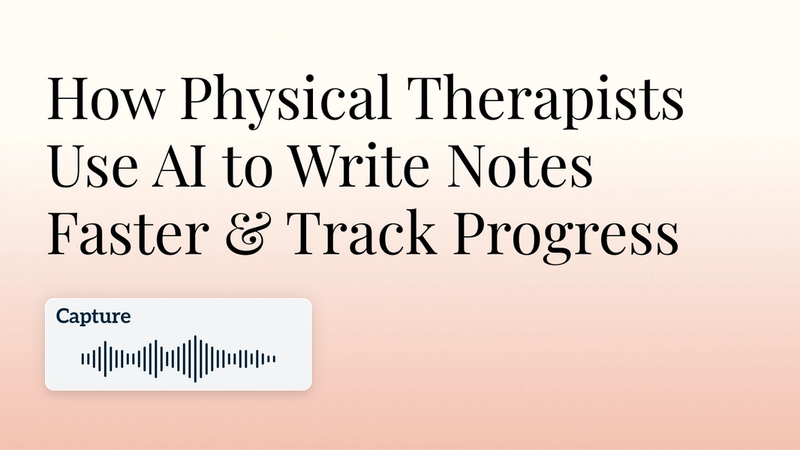 How Physical Therapists Use AI to Write Notes Faster & Track Progress Hero Image