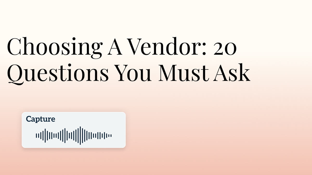 Choosing A Vendor: 20 Questions You Must Ask  Hero Image